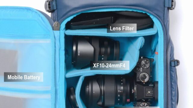 【機材収納例】テンジン 18L ＋ FUJIFILM X システム